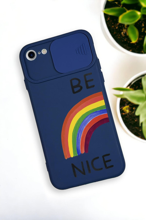 İphone 6 Uyumlu Be Nice Desenli Kamera Koruma Slider Kapaklı Silikonlu Telefon Kılıfı