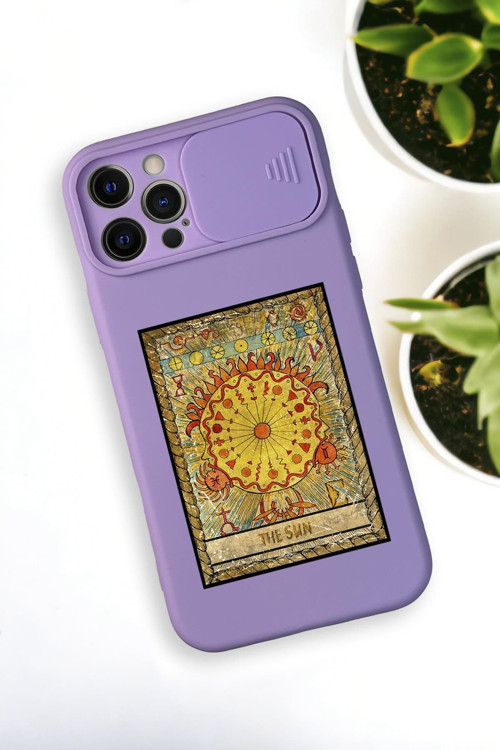 İphone 12 Pro Max Uyumlu The Sun Deer Desenli Kamera Koruma Slider Kapaklı Silikonlu Telefon Kılıfı