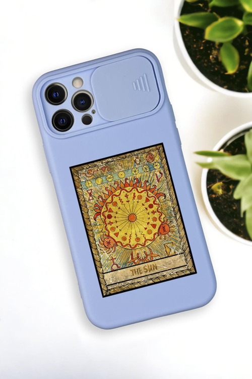 İphone 12 Pro Max Uyumlu The Sun Deer Desenli Kamera Koruma Slider Kapaklı Silikonlu Telefon Kılıfı