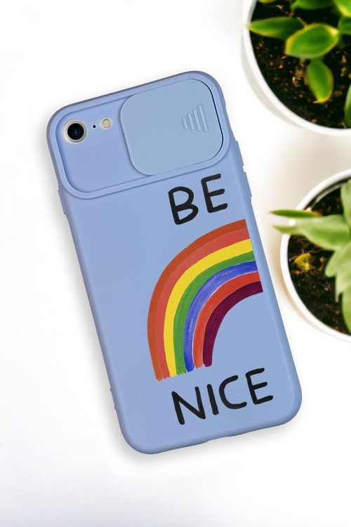 İphone 6 Uyumlu Be Nice Desenli Kamera Koruma Slider Kapaklı Silikonlu Telefon Kılıfı