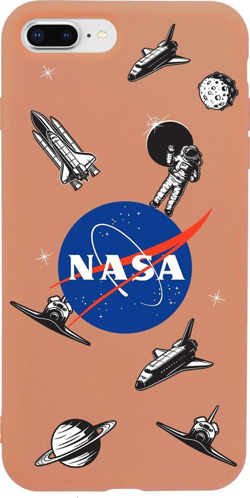 İphone 7 Plus Uyumlu Nasa Desenli Premium Silikonlu Lansman Telefon Kılıfı