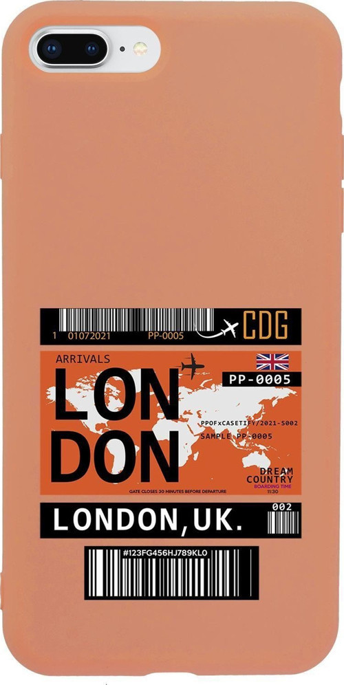 İphone 7 Plus Uyumlu London Yaprak Desenli Premium Silikonlu Lansman Telefon Kılıfı