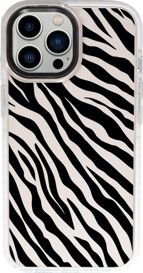 İphone 15 Pro Uyumlu Zebra Pattern Desenli Candy Bumper Darbe Emci Silikonlu Telefon Kılıfı