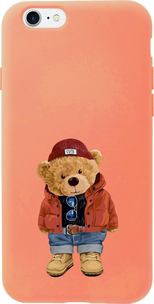 İphone 7 Uyumlu Teddy Bear Desenli Premium Silikonlu Lansman Telefon Kılıfı