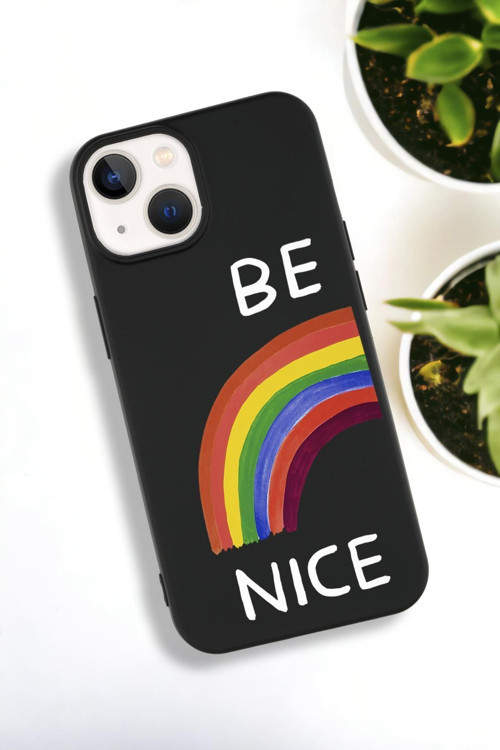 İphone 15 Plus Uyumlu Be Nice Desenli Premium Silikonlu Lansman Telefon Kılıfı