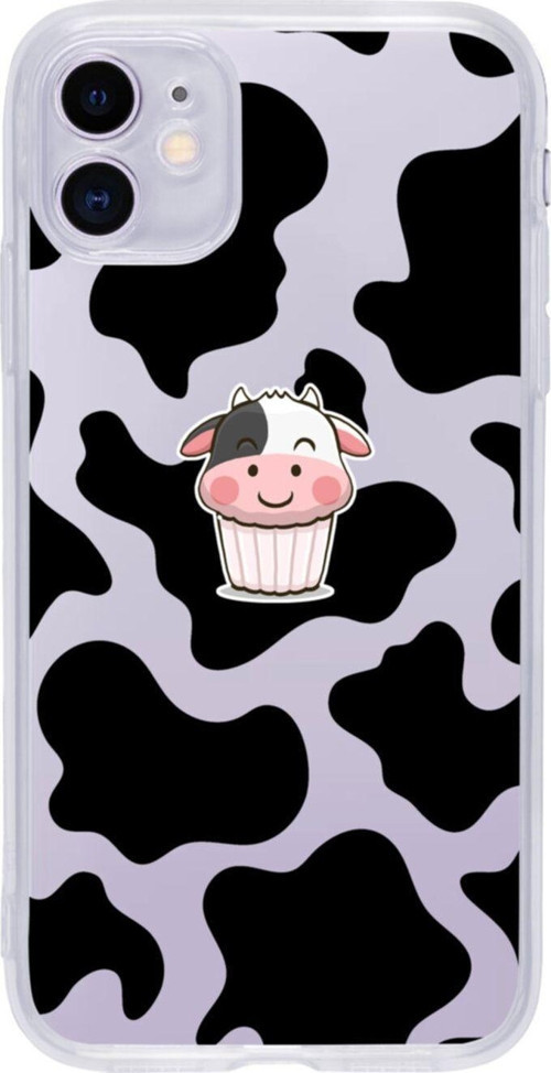 Iphone 11 Sevimli Inek Şeffaf Telefon Kılıfı