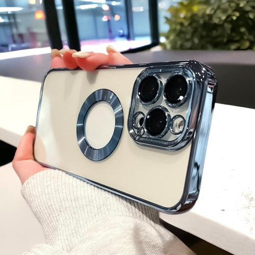 İphone 14 Pro Logo Detaylı Lens Korumalı Renkli Çerçeve Detaylı Şeffaf Silikon Kılıf Mchzr
