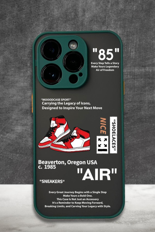 İphone 12 Pro Max Uyumlu Sneaker Step Desenli Buzlu Şeffaf Telefon Kılıfı