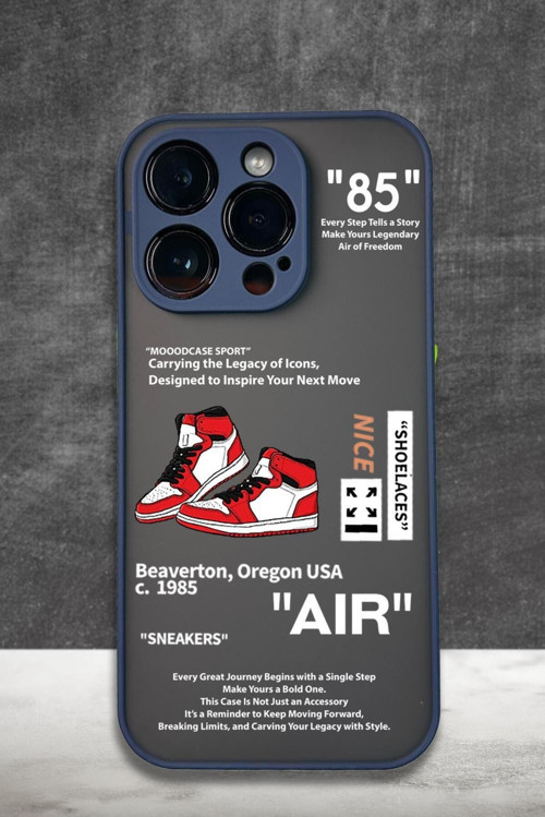 İphone 12 Pro Max Uyumlu Sneaker Step Desenli Buzlu Şeffaf Telefon Kılıfı