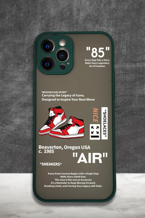 İphone 12 Pro Uyumlu Sneaker Step Desenli Buzlu Şeffaf Telefon Kılıfı