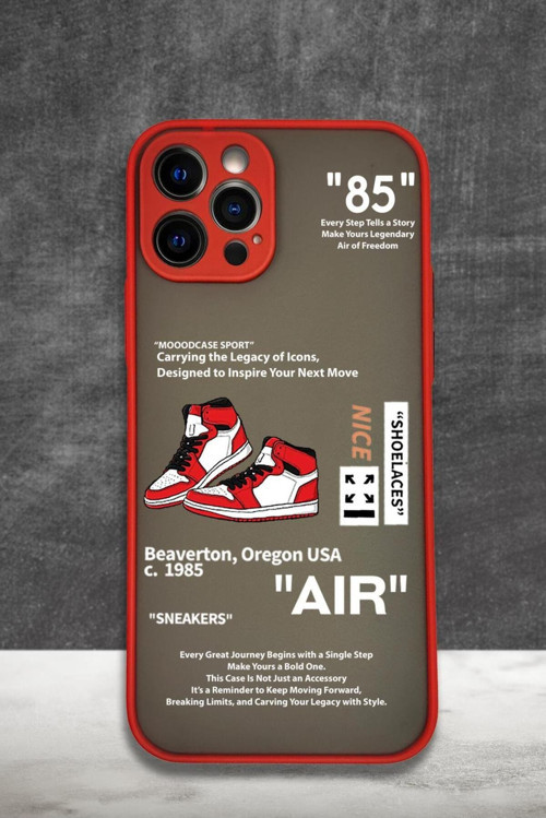 İphone 12 Pro Uyumlu Sneaker Step Desenli Buzlu Şeffaf Telefon Kılıfı