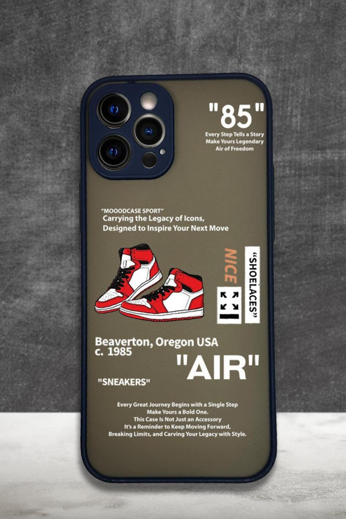 İphone 12 Pro Uyumlu Sneaker Step Desenli Buzlu Şeffaf Telefon Kılıfı