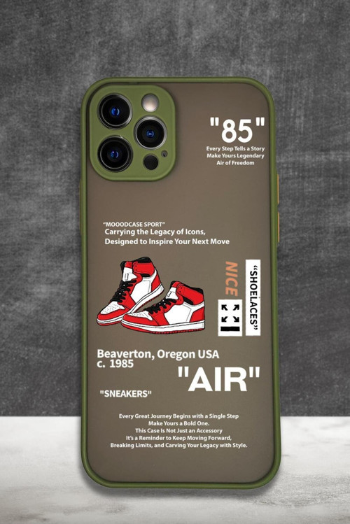 İphone 12 Pro Uyumlu Sneaker Step Desenli Buzlu Şeffaf Telefon Kılıfı