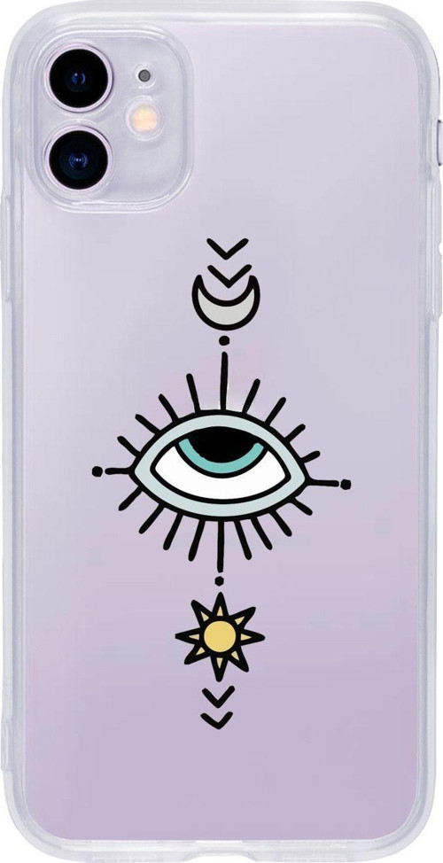 Iphone 11 Uyumlu Nazar Göz Desenli Premium Şeffaf Silikon Kılıf