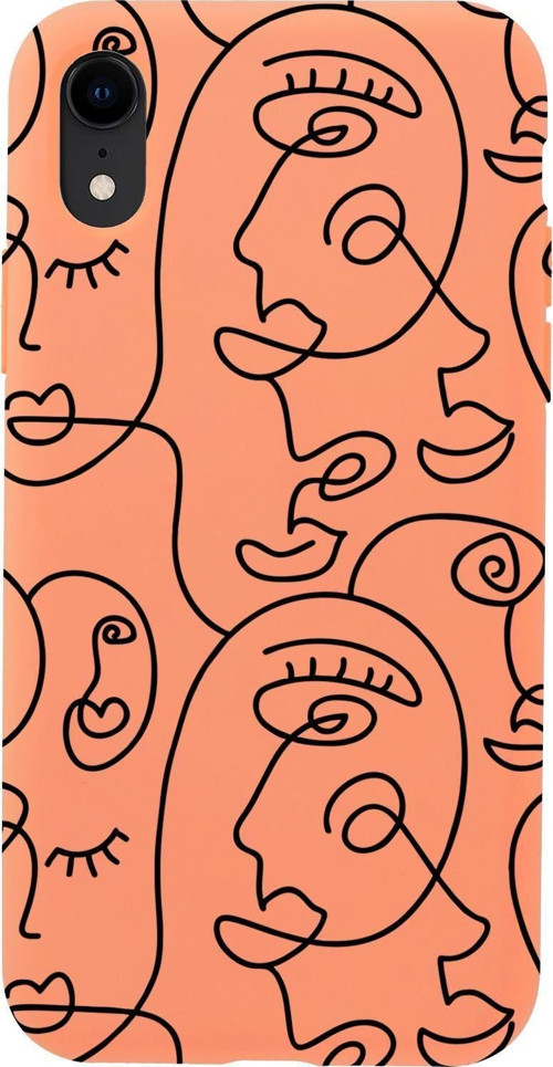 İphone Xr Uyumlu Face Art Desenli Premium Silikonlu Lansman Telefon Kılıfı