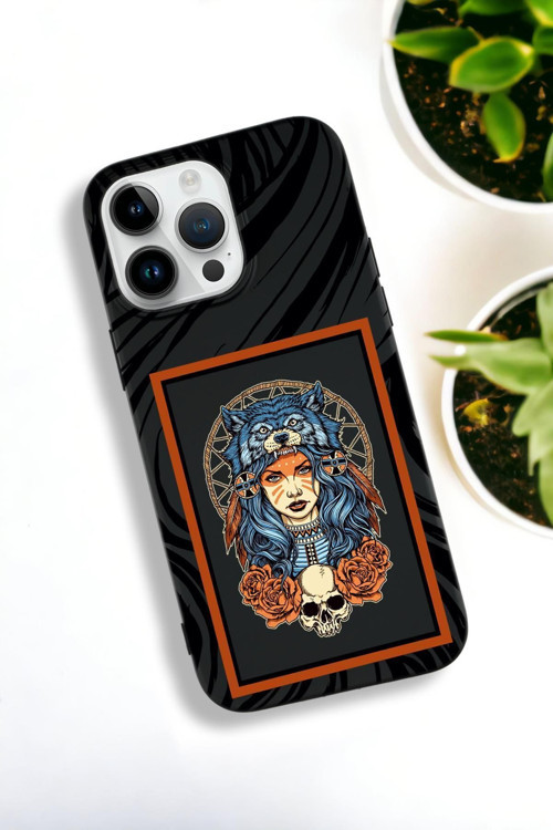 İphone 15 Pro Max Uyumlu Warrior Woman Desenli Premium Silikonlu Lansman Telefon Kılıfı