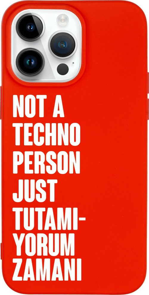 İphone 14 Pro Uyumlu Not Techno Person Just Tutamıyorum Zamanı Desenli Telefon Kılıfı
