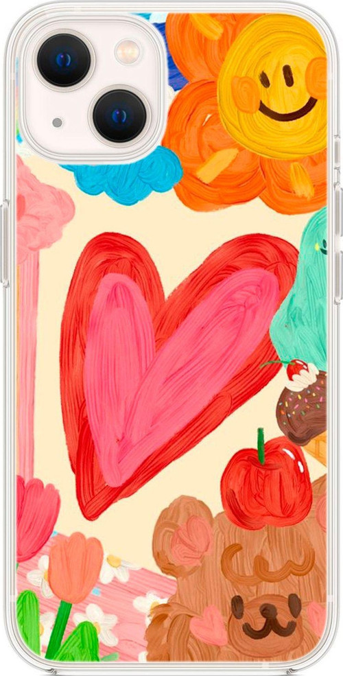 İphone 15 Plus Uyumlu Funny Desenli Şeffaf Silikonlu Telefon Kılıfı