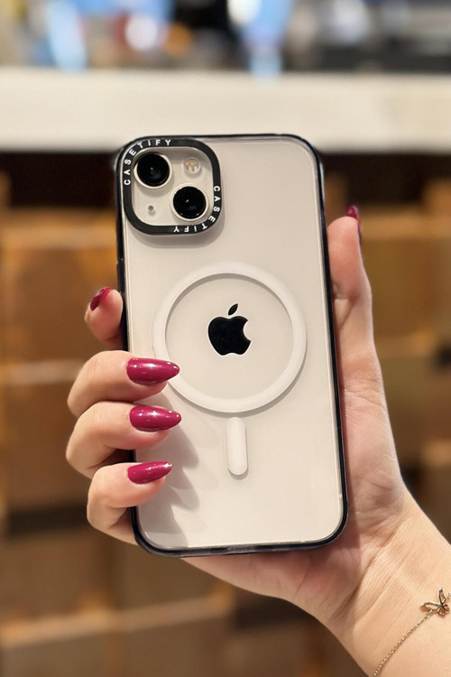 İphone 14 Uyumlu Casetify Magsafe Destekli Darbe Emici Silikonlu Telefon Kılıfı