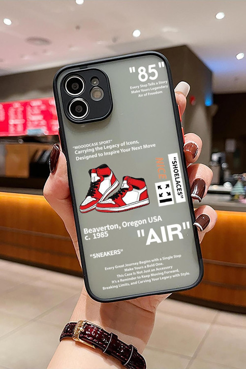 İphone 11 Uyumlu Sneaker Step Desenli Buzlu Şeffaf Telefon Kılıfı