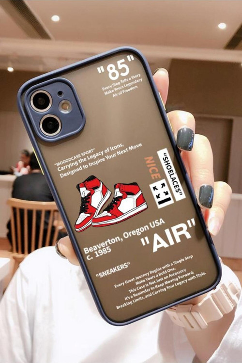 İphone 11 Uyumlu Sneaker Step Desenli Buzlu Şeffaf Telefon Kılıfı
