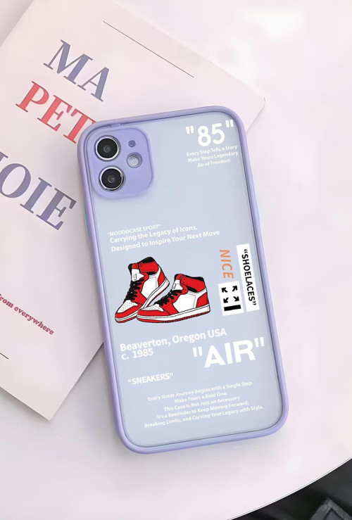 İphone 11 Uyumlu Sneaker Step Desenli Buzlu Şeffaf Telefon Kılıfı
