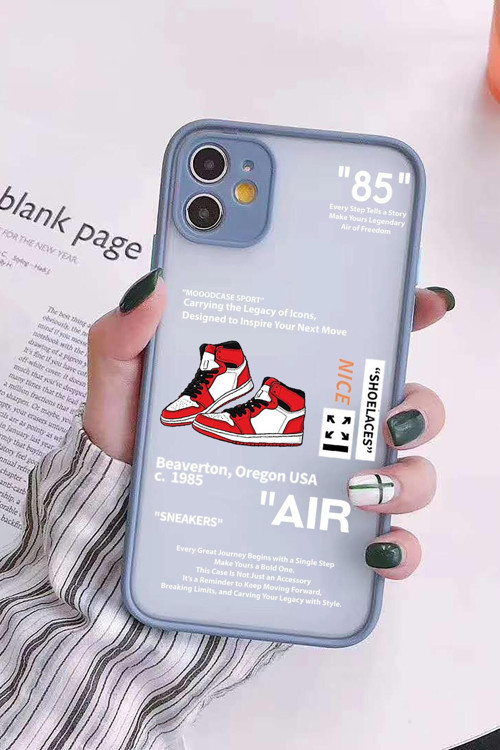 İphone 11 Uyumlu Sneaker Step Desenli Buzlu Şeffaf Telefon Kılıfı