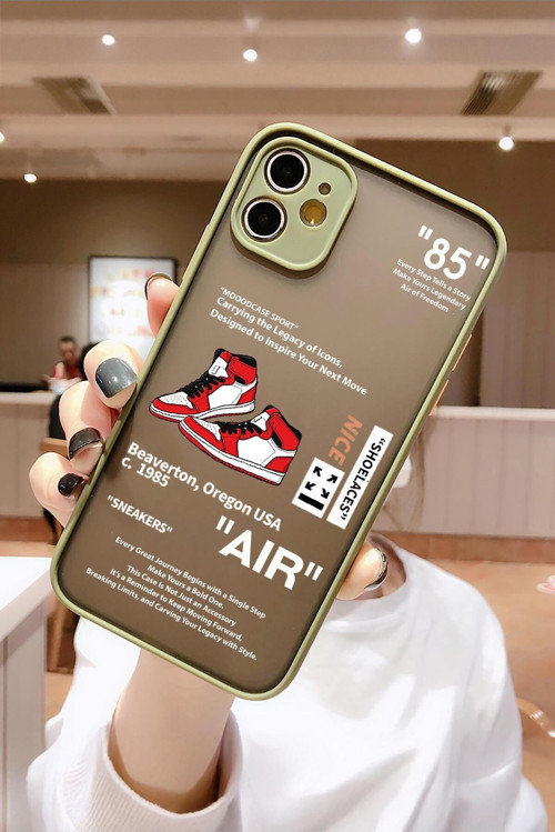 İphone 11 Uyumlu Sneaker Step Desenli Buzlu Şeffaf Telefon Kılıfı