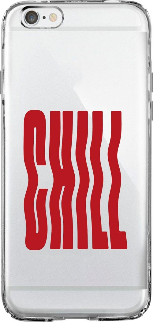 İphone 6 Plus / 6S Plus Uyumlu Chill Desenli Şeffaf Silikonlu Telefon Kılıfı