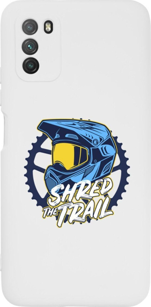 Poco M3 Pro Shred The Trail Premium Silikonlu Lansman Beyaz Telefon Kılıfı