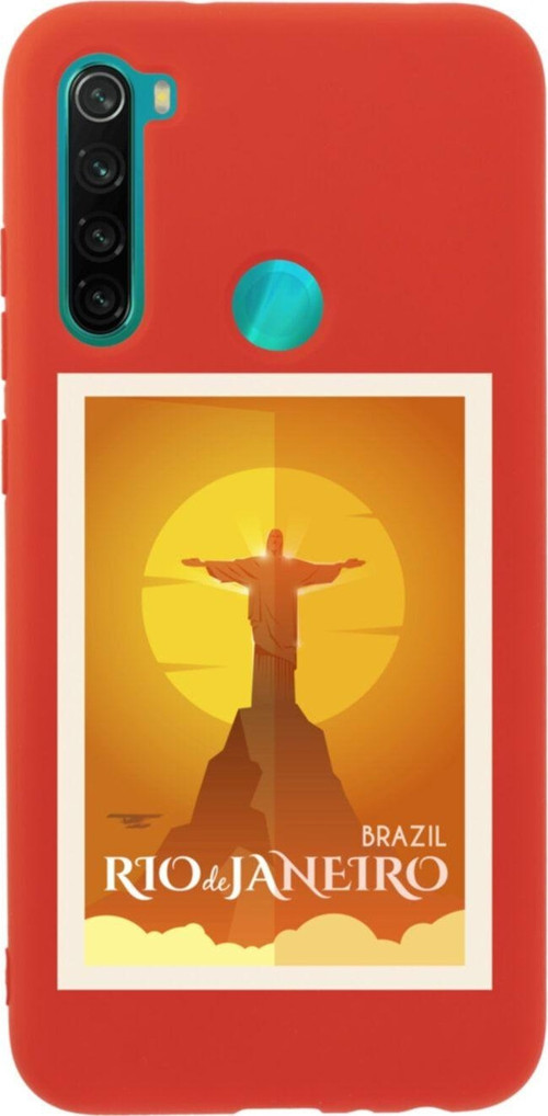 Xiaomi Redmi Note 8 Brazil Rio Jenario Premium Silikonlu Lansman Kırmızı Telefon Kılıfı