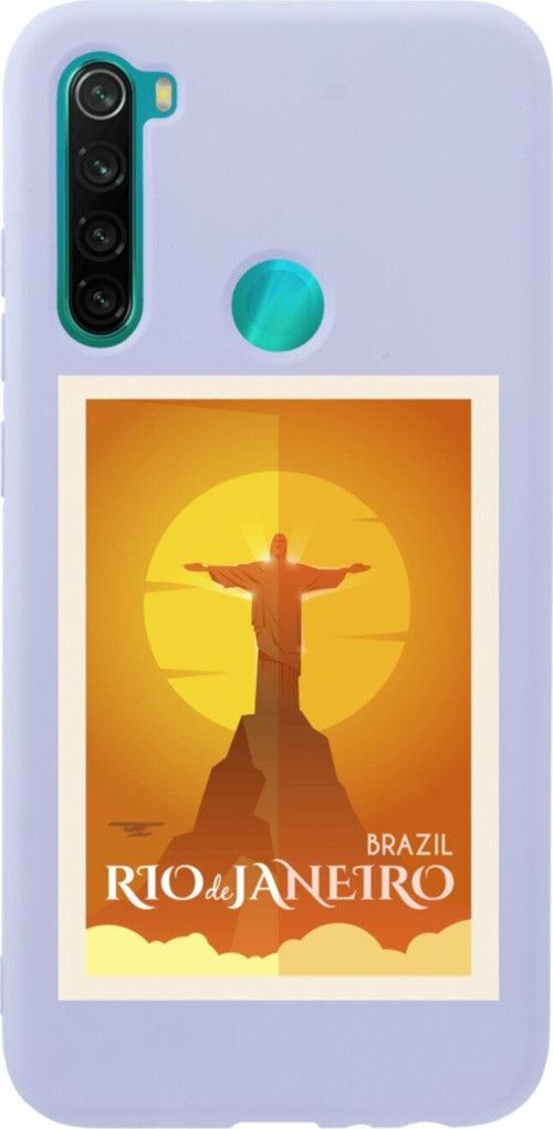 Xiaomi Redmi Note 8 Brazil Rio Jenario Premium Silikonlu Lansman Lila Telefon Kılıfı