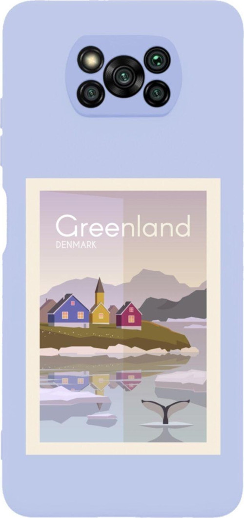 Poco X3 Greenland Denmark Premium Silikonlu Lansman Lila Telefon Kılıfı