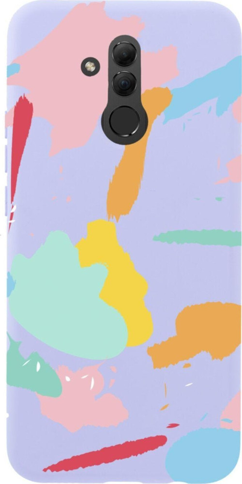Huawei Mate 20 Lite Sanatsal Boyalar Premium Silikonlu Lansman Lila Telefon Kılıfı