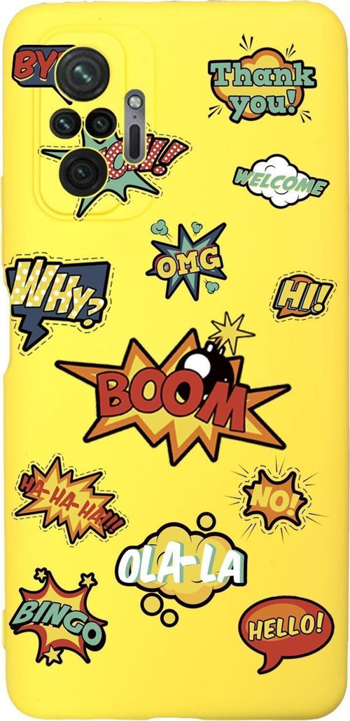 Xiaomi Redmi Note 10 Pro Max Stickers Desenli Premium Silikonlu Telefon Kılıfı