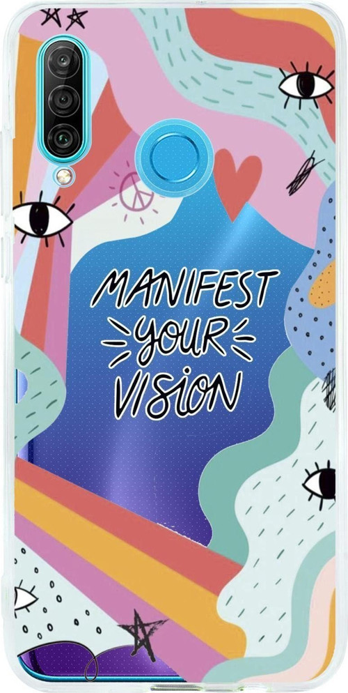 Huawei P30 Lite Manifest Your Vision Premium Şeffaf Silikon Kılıf Uyumlu