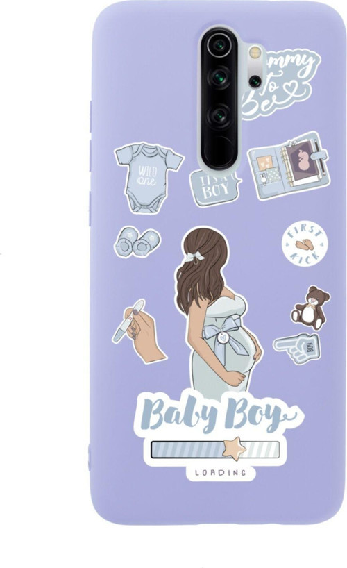 Xiaomi Redmi Note 8 Pro Baby Boy Premium Silikonlu Lansman Lila Telefon Kılıfı