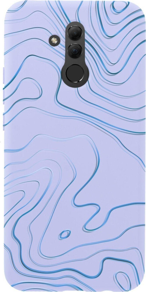 Huawei Mate 20 Lite Blue Line Abract Premium Silikonlu Lansman Lila Telefon Kılıfı