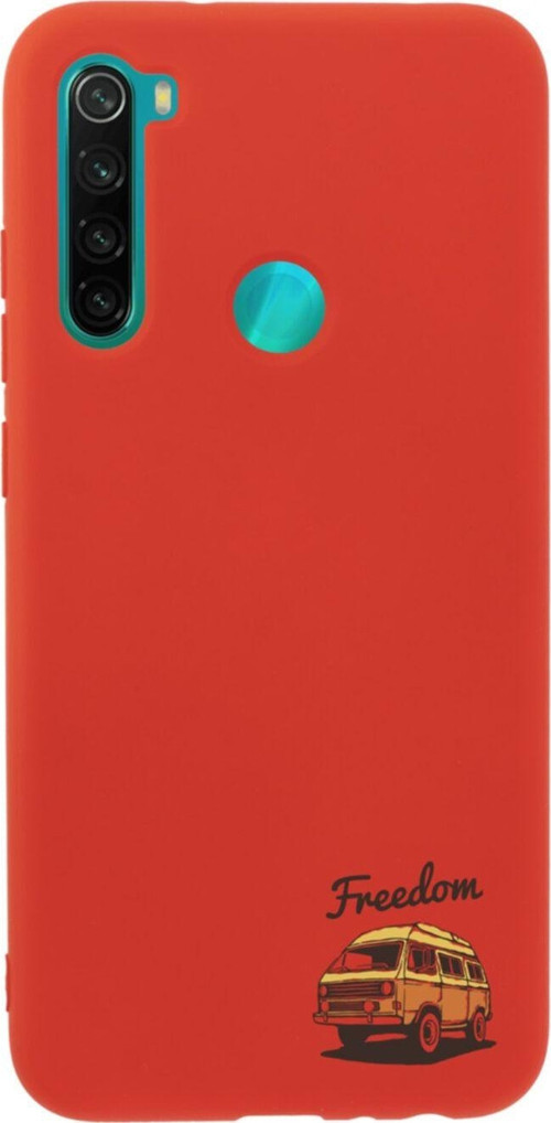 Xiaomi Redmi Note 8 Freedom Karavan Premium Silikonlu Lansman Kırmızı Telefon Kılıfı