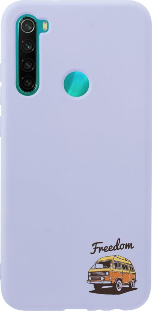 Xiaomi Redmi Note 8 Freedom Karavan Premium Silikonlu Lansman Lila Telefon Kılıfı
