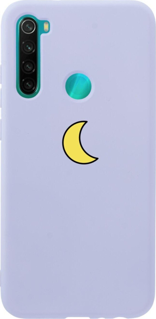 Xiaomi Redmi Note 8 Moon Slience Premium Silikonlu Lansman Lila Telefon Kılıfı