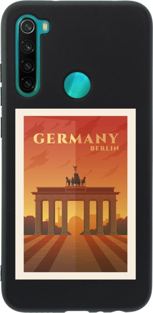 Xiaomi Redmi Note 8 Germany Berlin Premium Silikonlu Lansman Siyah Telefon Kılıfı