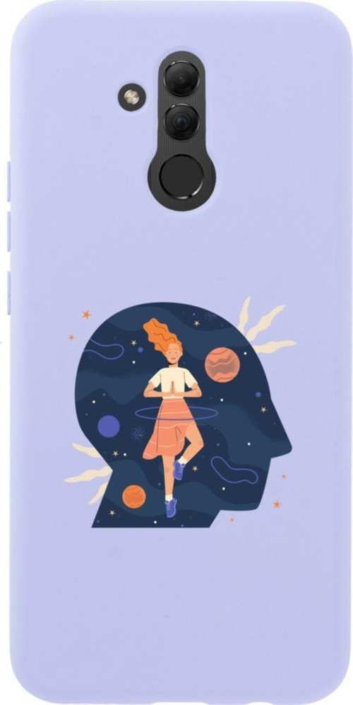 Huawei Mate 20 Lite Medidation Slience Premium Silikonlu Lansman Lila Telefon Kılıfı