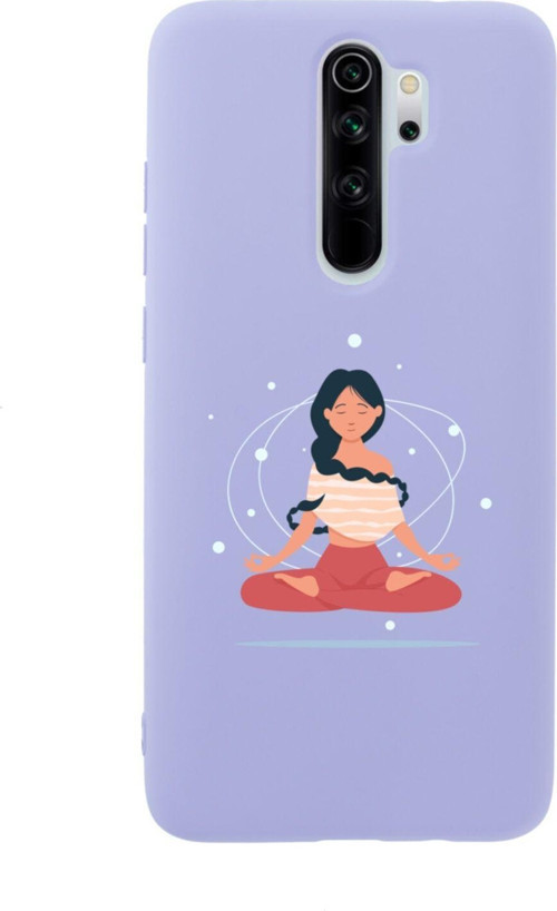 Xiaomi Redmi Note 8 Pro Medidation Premium Silikonlu Lansman Lila Telefon Kılıfı