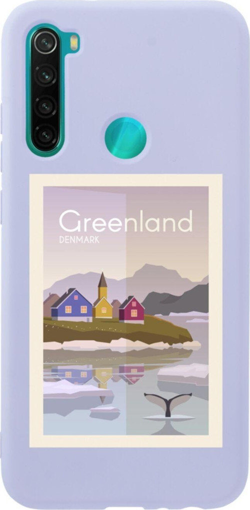 Xiaomi Redmi Note 8 Greenland Denmark Premium Silikonlu Lansman Lila Telefon Kılıfı