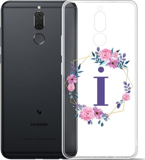 Mor Çiçekli Ii Harfli Şeffaf P20 Lite Telefon Kılıfı
