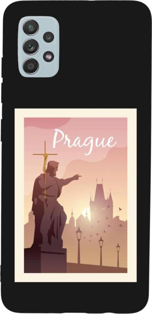 Samsung A52 Prague Premium Silikonlu Lansman Siyah Telefon Kılıfı