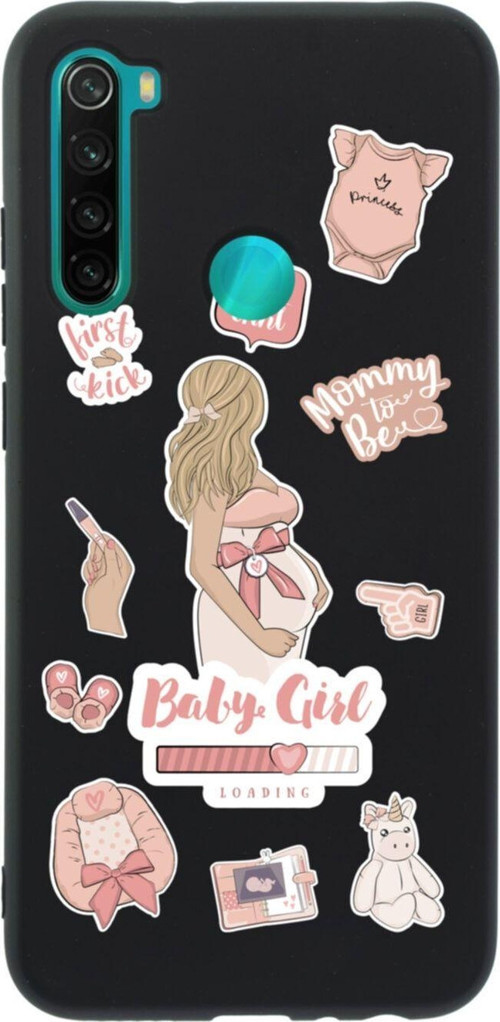 Xiaomi Redmi Note 8 Baby Girl Premium Silikonlu Lansman Siyah Telefon Kılıfı