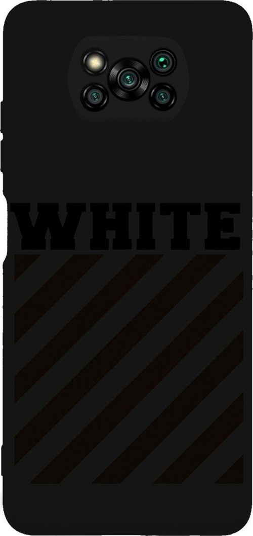 Poco X3 White Desenli Premium Silikonlu Lansman Siyah Telefon Kılıfı