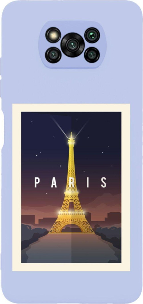 Poco X3 Paris Premium Silikonlu Lansman Lila Telefon Kılıfı